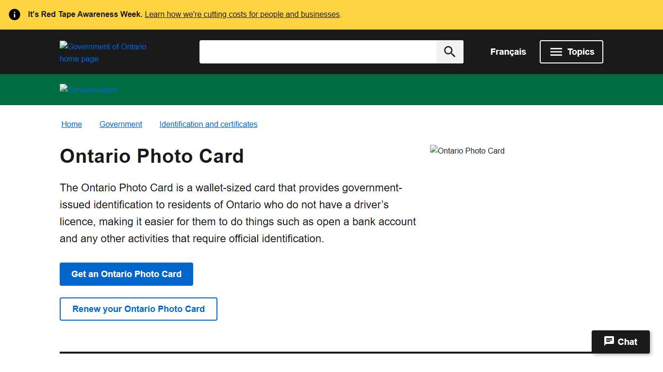 Ontario Photo Card ontario.ca