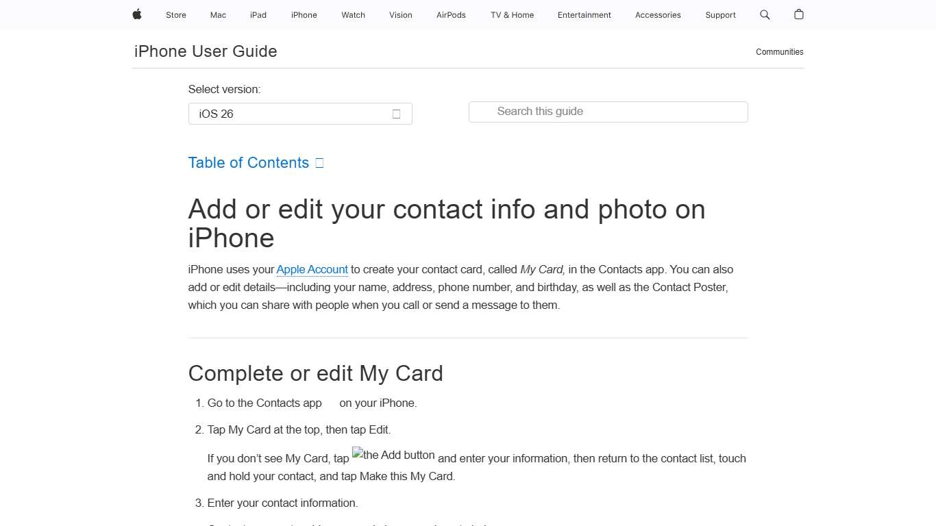 Add or edit your contact info and photo on iPhone - Apple Support